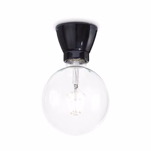 Netlighting Winery Decorative Semi Flush Ceiling Light in Black with Transparent Glass