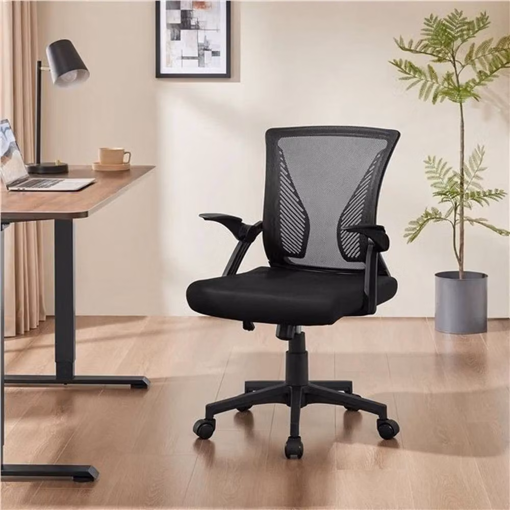VOGREX Black Fabric Mesh Task Chair with Adjustable Lumbar Support and Armrests – 7