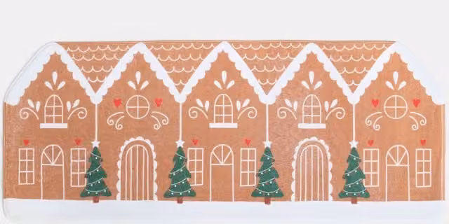 OHS Christmas Gingerbread Non Slip Decorative Runner Rug Mat in Brown, W: 50 cm, L: 120 cm