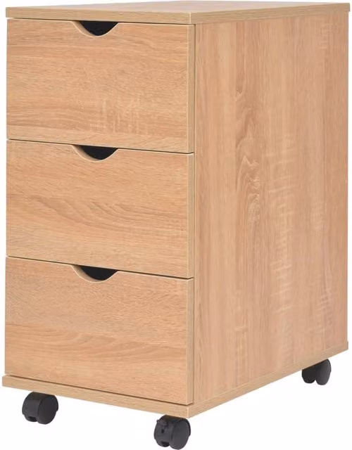 Berkfield Home Oak Drawer Unit in Brown, W/D/H: 33 x 45 x 60 cm – 1