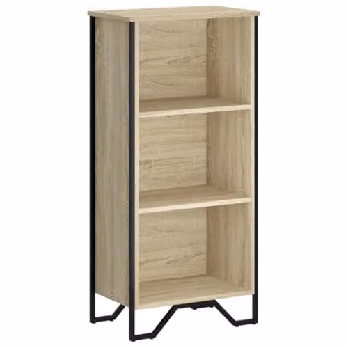 vidaXL Modern Freestanding Bookcase in Sonoma Oak and Metal, W: 50 cm, D: 31 cm, H: 106 cm – 1