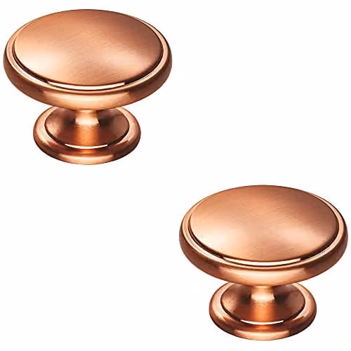 Loops 2 Pack Ring Domed Cupboard Door Knobs in Satin Copper – 1