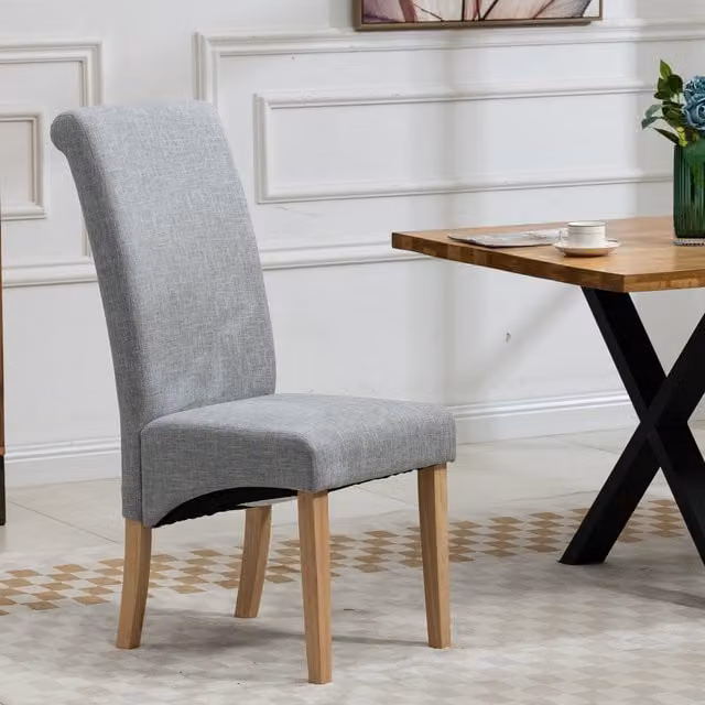 Artemis Home Rimini Set of 2 Fabric Dining Chairs in Grey