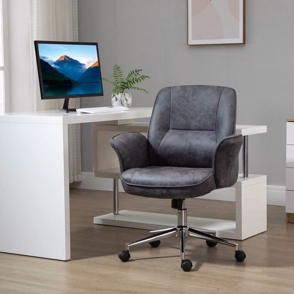 ERGOVEXA Swivel Mid Back Task Office Chair in Grey – 4