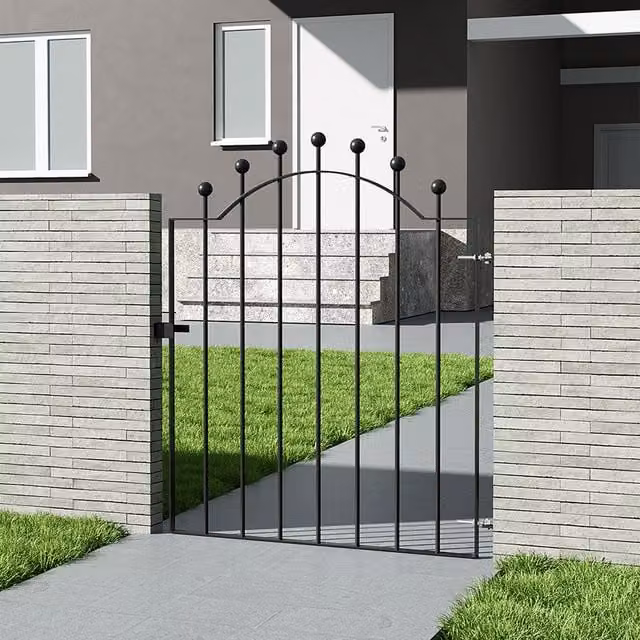 Garden Sanctuary Black Metal Garden Gate Fence Gate