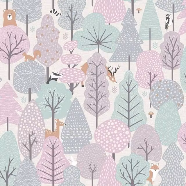 Muriva My Kingdom Wild Wood Textured Non-Woven Wallpaper in Pink