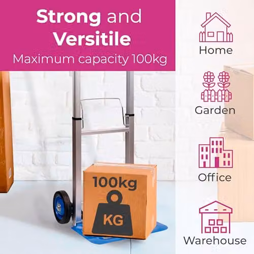 Neo Heavy Duty Aluminium Folding Sack Trolley Hand Truck in Blue with Extendable Handle (100 kg) – 2