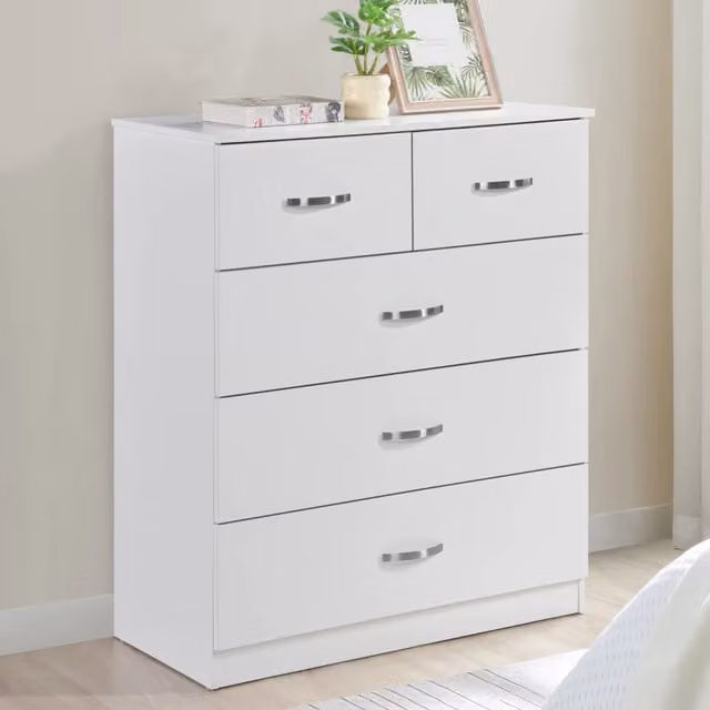 Swish Furniture Paddington 2 and 3 Drawer Chest of Drawers in White Lacquered Finish