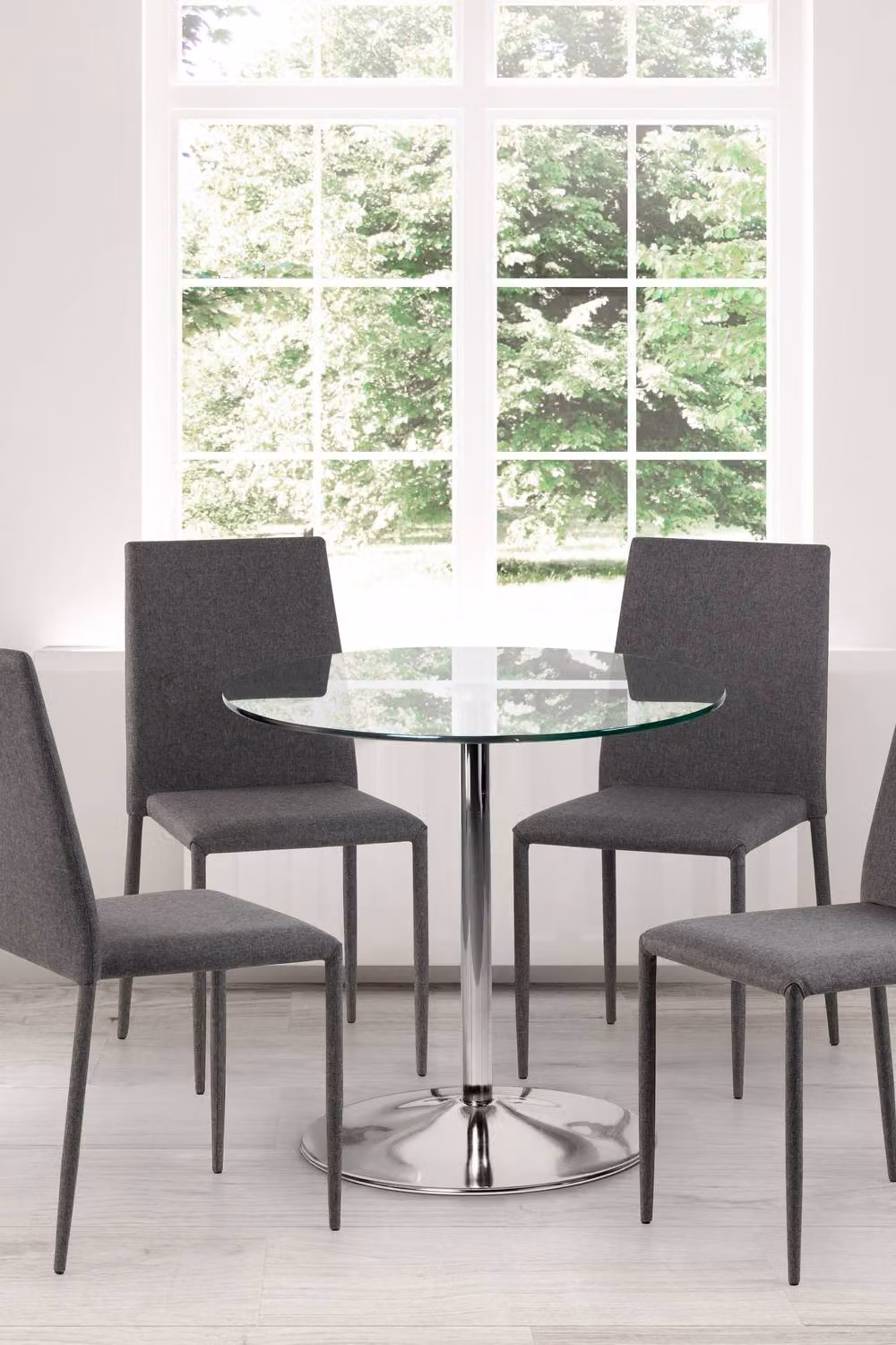 Julian Bowen Jazz Set of 4 Fully Upholstered Stacking Dining Chairs in Grey – 2