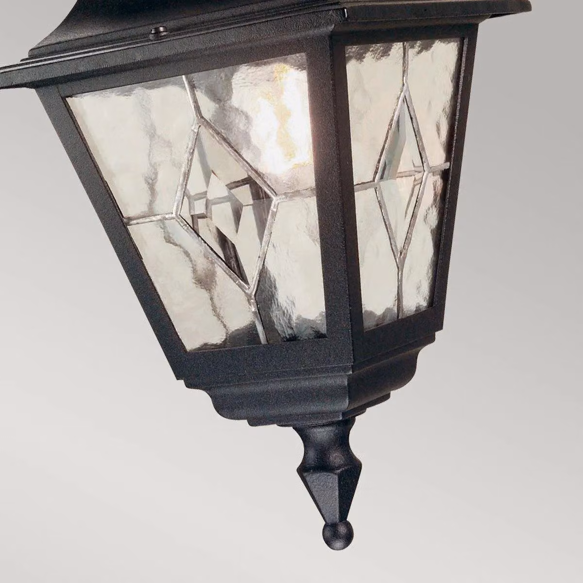Netlighting Norfolk Black Outdoor Ceiling Chain Lantern with Transparent Glass and IP43 Rating – 3