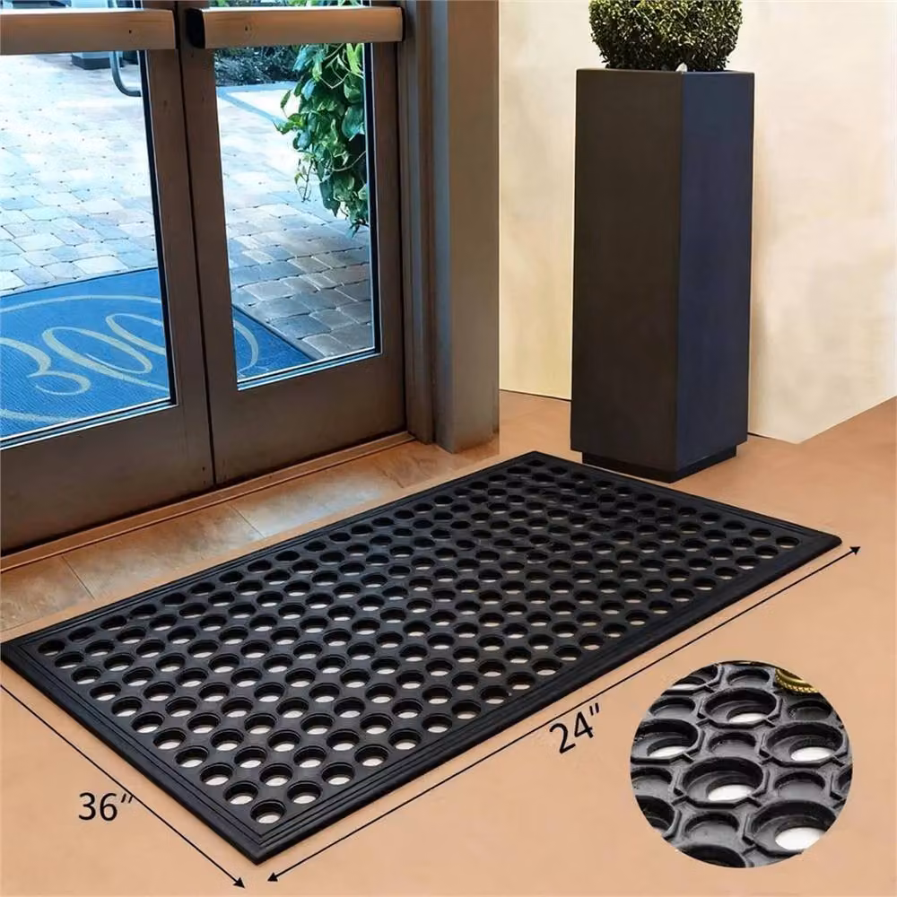 Nordara Black Thick Rubber Mat for Garage, Garden and Work Areas, W: 57 cm x L: 90 cm – 2