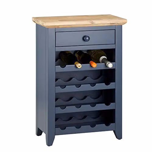 Statement Furniture Florence Wine Rack Side Table with Storage Drawer in Blue – 2