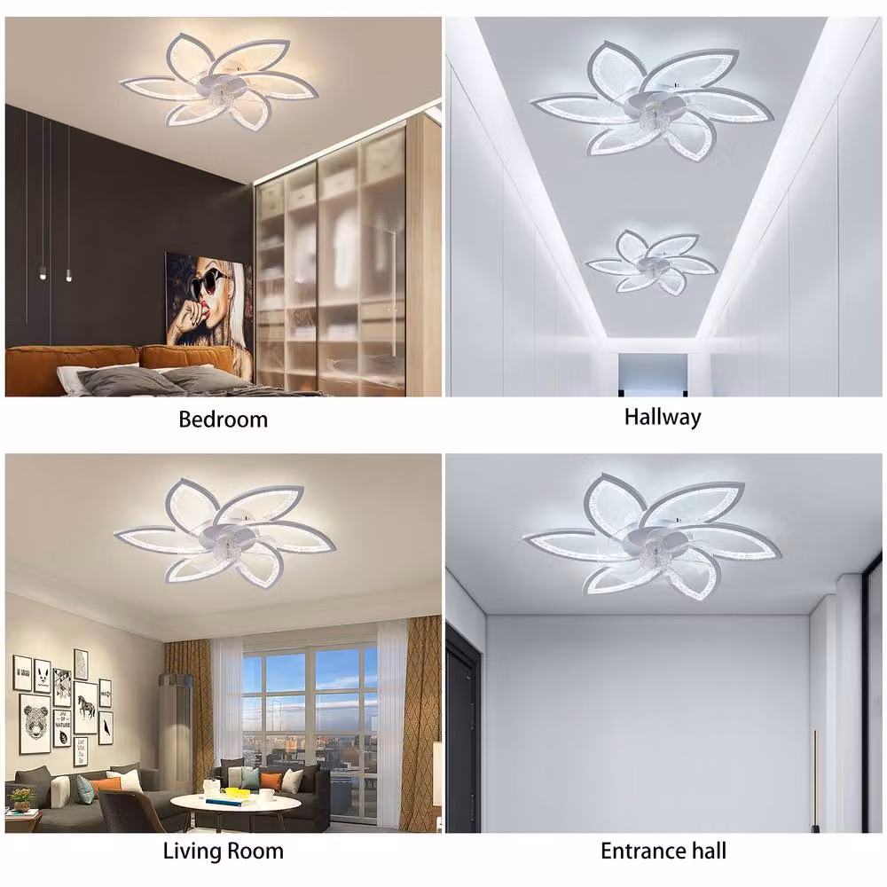NIVOR Modern White Ceiling Fan with LED Light and Remote Control, Reversible and Silent – 6