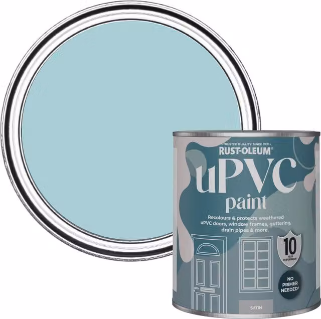 Rust-Oleum UPVC Paint in Satin Finish, Little Cyclades Blue and Turquoise, 0.75 l