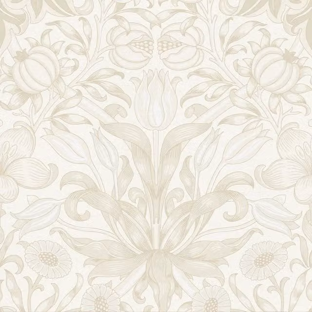 I Love Wallpaper Pomegranate Grove Botanical Floral Wallpaper in Beige and Yellow