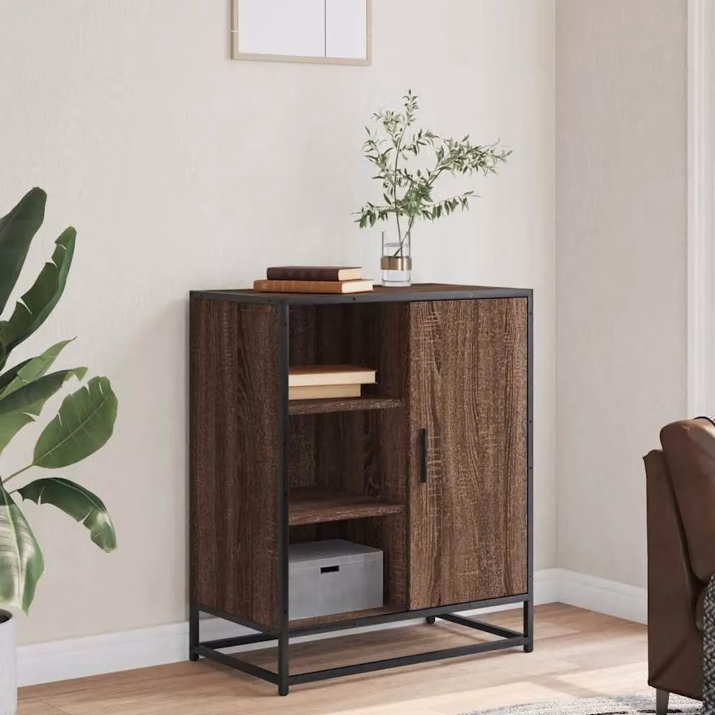 Berkfield Home Industrial Sideboard in Brown Oak, W: 62 cm, D: 35 cm, H: 76 cm – 3