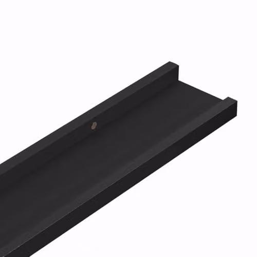 vidaXL Set of 2 Black MDF Picture Frame Ledge Shelves, W: 80 cm, D: 9 cm, H: 3 cm – 5