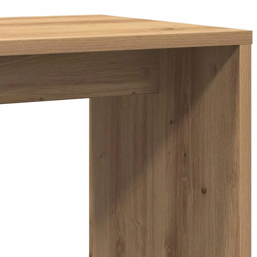 Berkfield Home Artisan Oak Side Table in Brown, W: 59 cm, D: 36 cm, H: 38 cm – 4