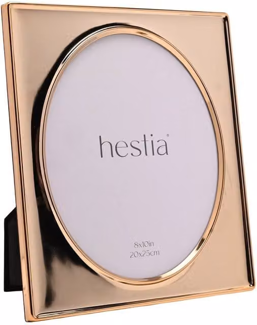 Hestia Modern Oval Steel Photo Frame, Gold, W/H: 20 x 25 cm