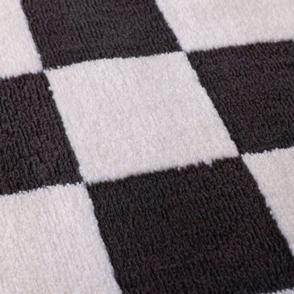 THE RUGS Loft Checkered Soft Pile Area Rug, Dark Grey, W: 80 cm, L: 150 cm – 5
