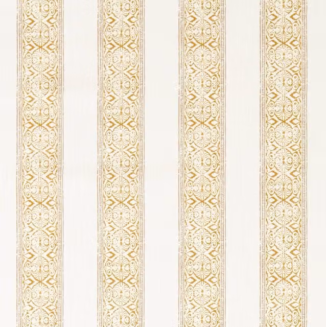 Clarke & Clarke Kalamkari Fabric in Orange and Gold