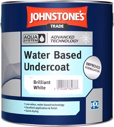 Johnstone's Trade Aqua System Water Based Undercoat Paint, Brilliant White, 1 l