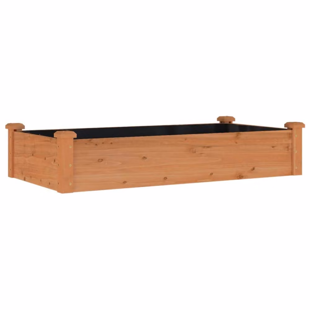 Berkfield Home Garden Raised Bed in Brown Solid Wood with Liner, W/D/H: 120 x 60 x 25 cm – 3