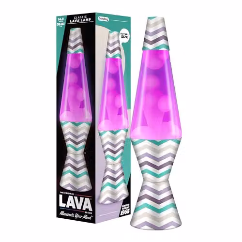 Lava Lite Original 14.5 inch Motion Lamp with Pink Liquid and White Wax