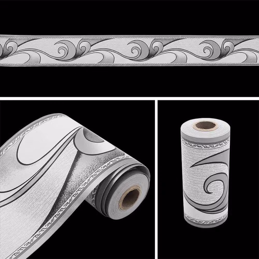 NESTLUNE Silver Wall Skirting Border Sticker Wallpaper Roll – 3