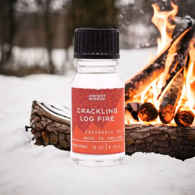 KDMD Red Crackling Log Fire Scented Fragrance Oil, 10ml