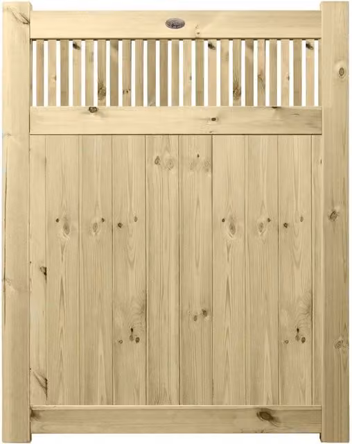 Premier Garden Supplies URBAN Interlocked Tongue Groove Pressure Treated Garden Gate with Tuscany Trellis Top, W/H: 120 x 150 cm