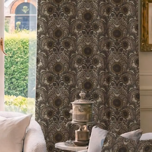 HOUSE Llewelyn-Bowen Sunny Side Up Printed Made To Measure Blackout Curtains in Caviar