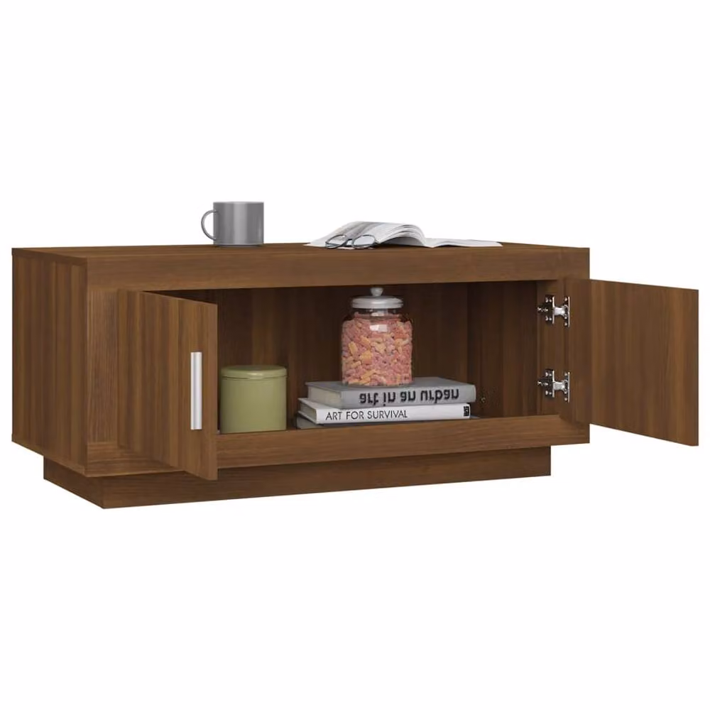 Berkfield Home Modern Rectangular Coffee Table in Brown Oak, W/D/H: 102 x 50 x 45 cm – 2