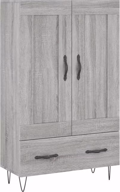 Berkfield Home Grey Sonoma Highboard in MDF, W/D/H: 69.5 x 31 x 115 cm – 1