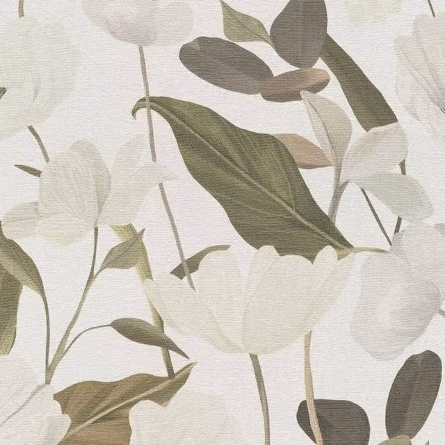 Erismann Fairy Blossom Green Floral Botanical Vinyl Wallpaper