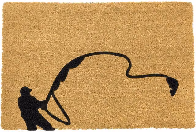Artsy Mats Nautical Fishing Doormat in Brown, Coir and Natural Rubber, Non-Slip and Weatherproof