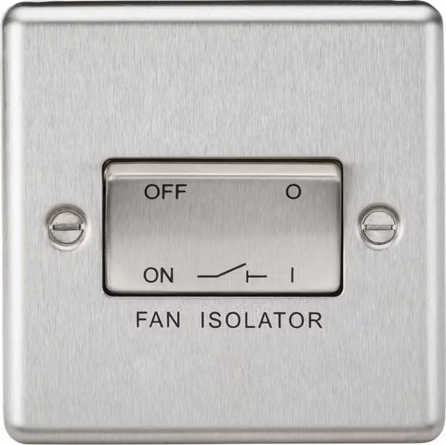 Knightsbridge 10AX 3 Pole Fan Isolator Switch in Brushed Chrome