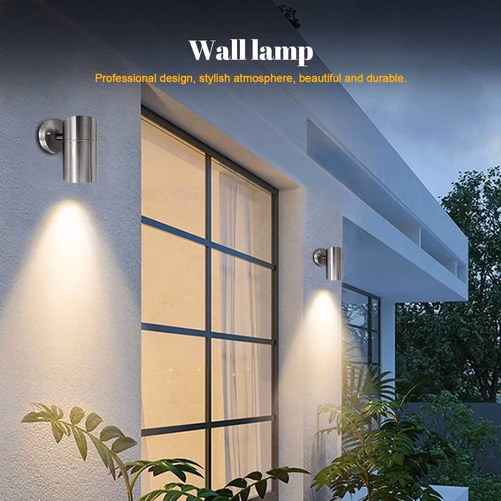 Kelvenix Modern Silver Stainless Steel and Aluminium Outdoor Wall Light with PIR Motion Sensor and GU10 Socket – 3