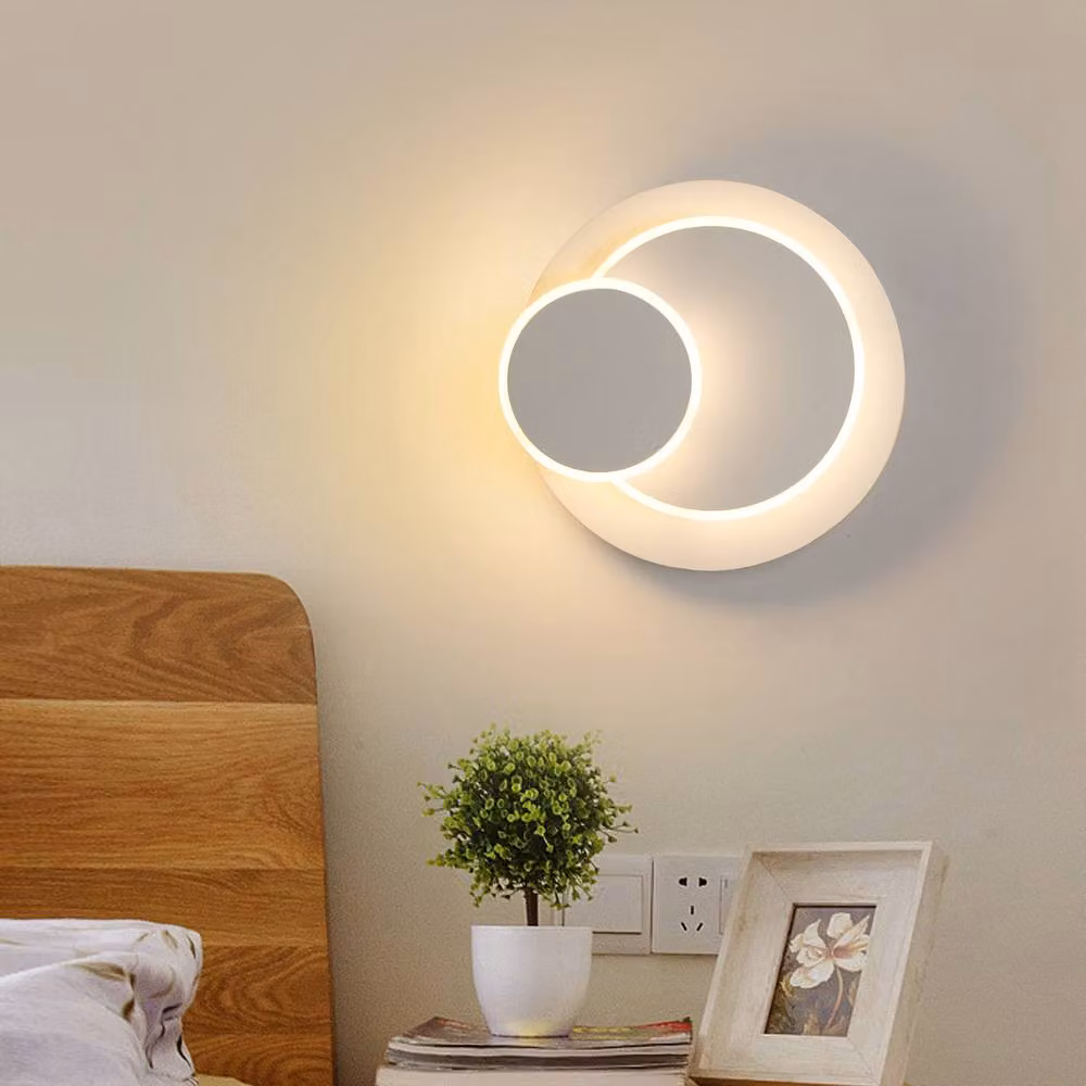 Goeco Modern Round LED Wall Light, 15 W, 3000 K Warm White, White – 2