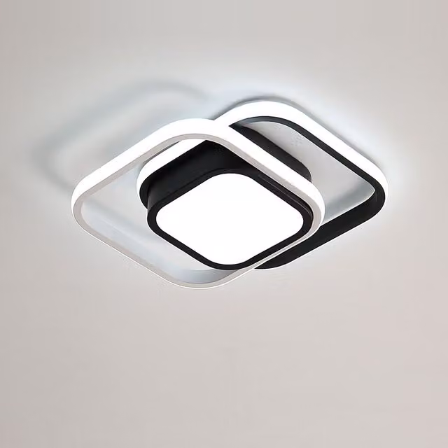 Pheashine Modern LED Ceiling Light, 32W, Black, 6500K Cool White, Length: 26 cm