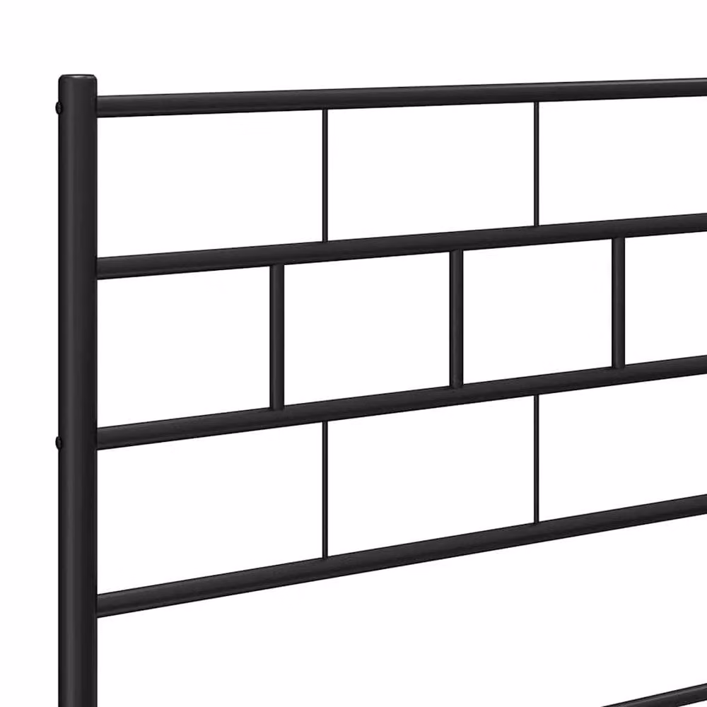 Berkfield Home Metal Bed Frame with Headboard and Footboard in Black W/D/H: 198 x 90 x 198 cm – 3