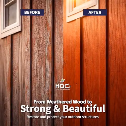 HQC Barn Paint Terracotta 2.5 l Quick-Drying Weatherproof Satin Gloss Wood Paint for Outdoor Furniture and Garden Fences – 3