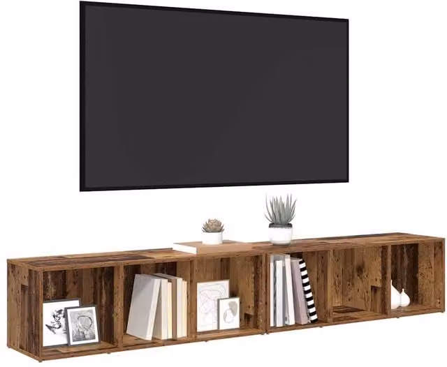 Berkfield Home Modern 2 Piece Old Wood Set in Brown – 1