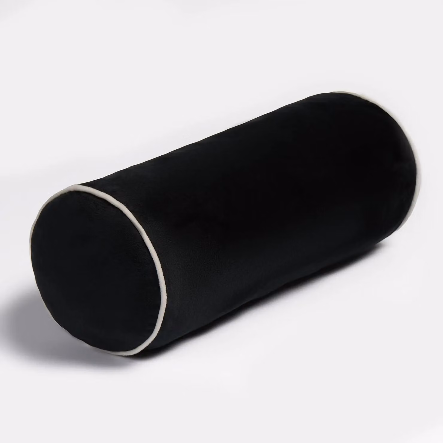 OHS Matte Velvet Bolster Cushion Cylinder Pillow in Black, 46 x 20 cm – 7