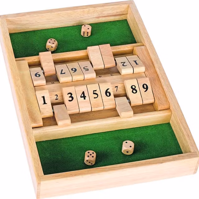 Goki Wooden Double Shut the Box Dice Game, Brown, W: 34.0 cm, D: 23.5 cm, H: 7.5 cm