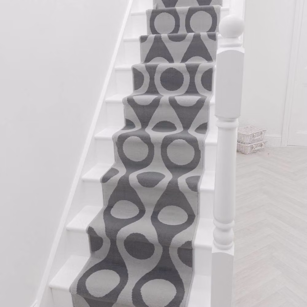runrug Pop Stair Runner Carpet in Grey, W: 60 cm x L: 480 cm – 3
