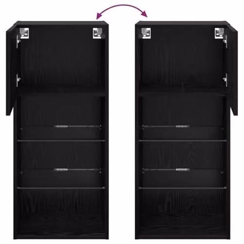 vidaXL Modern Wall-mounted TV Cabinet with Glass Doors and Integrated Lighting, Black, W/D/H: 90 x 30 x 40.5 cm – 4