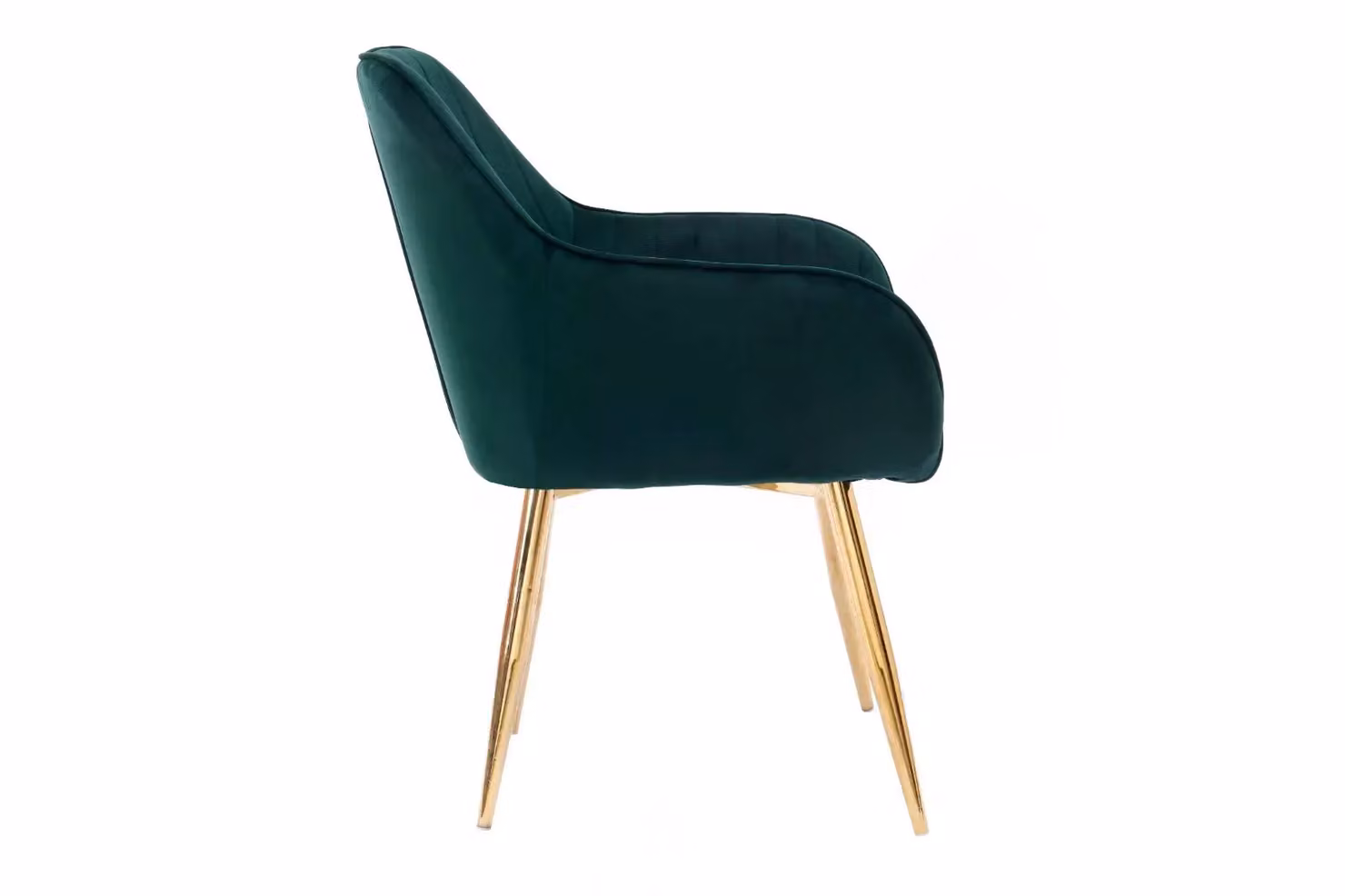 Hygrad Set of 2 Green Velvet Dining Chairs with Gold Metal Legs – 3