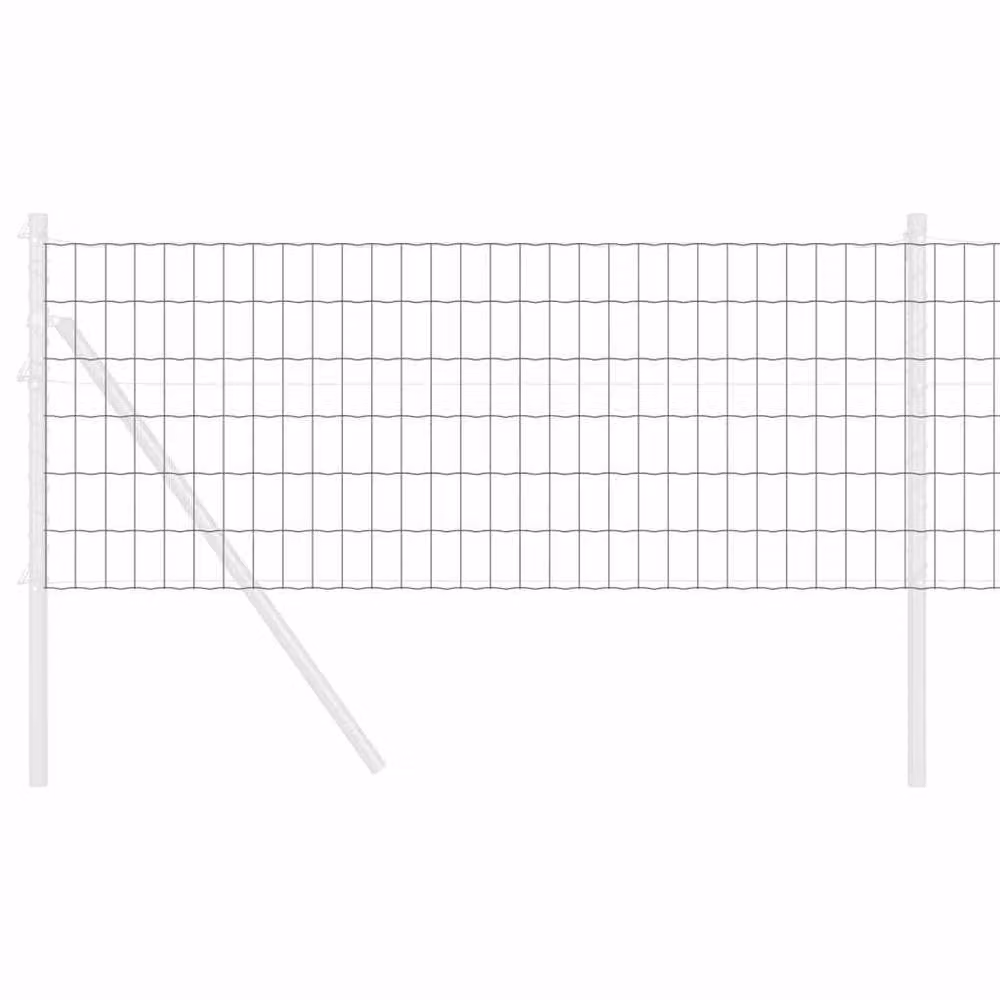 Berkfield Home Euro Fence Grey PVC-Coated Steel Rectangular Fencing, W: 6 m, H: 0.6 m – 3