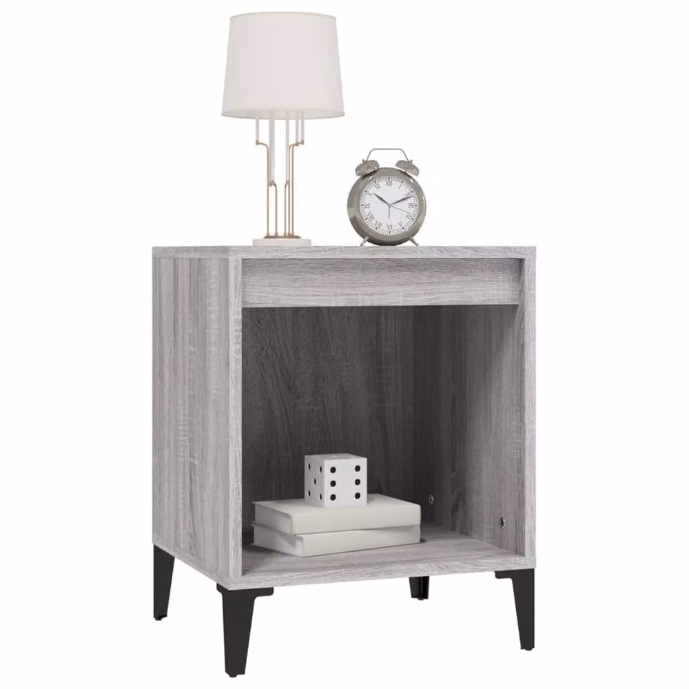 Berkfield Home Set of 2 Grey Sonoma Bedside Cabinets, W/D/H: 40 x 35 x 50 cm – 3
